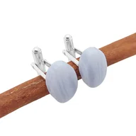 Spinki do mankietów i krawatów - Spinki do mankietów Opal niebieski (S1385) Srebro [925] - miniaturka - grafika 1