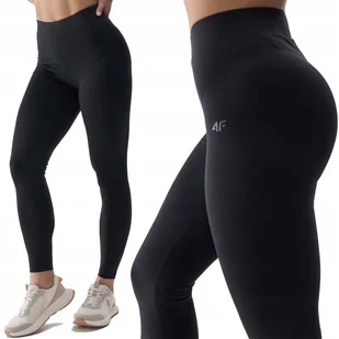 Legginsy 4F Damskie Wysoki Stan Mocno Kryjące Bawełniane Leginsy Sport -M - Legginsy - miniaturka - grafika 1