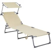 Leżaki ogrodowe - Leżak Hawaii Beżowy Aluminium 195x60x30cm - miniaturka - grafika 1