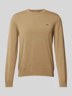 Sweter z dzianiny z naszywką z logo - Swetry męskie - miniaturka - grafika 1