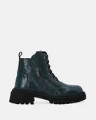 Botki damskie - Lakierowane botki w kolorze zielonym - Venezia - miniaturka - grafika 1