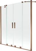 Parawany nawannowe - Mexen Velar Duo parawan nawannowy 2-skrzydłowy przesuwny 140 x 150 cm, transparent, różowe złoto - 896-140-000-02-60 - miniaturka - grafika 1