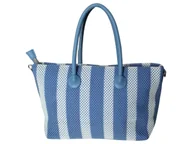 Torebki damskie - Shopper Damska Torba Na Ramię Modna Torebka Listonoszka Miejska, Niebieski - miniaturka - grafika 1