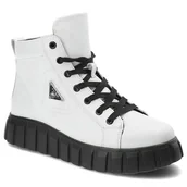 Botki damskie - Białe Botki Filippo Modne Obuwie Damskie - miniaturka - grafika 1