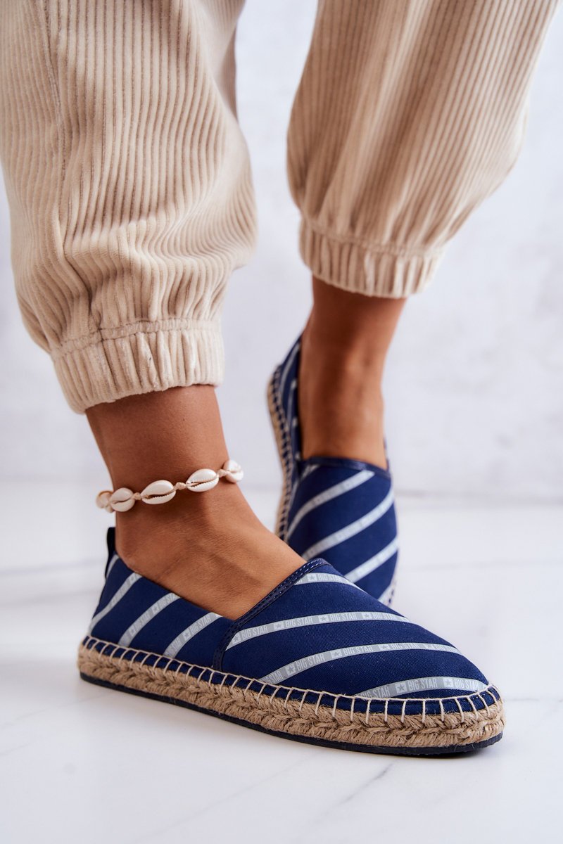 Damskie Klasyczne Espadryle Big Star JJ274960 Granatowe-36