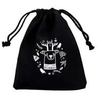 Ozdoby bożonarodzeniowe - Woreczek bawełniany świąteczny 15x20cm CZARNY RENIFER 220g - miniaturka - grafika 1