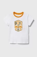 Koszulki dla chłopców - Guess t-shirt bawełniany dziecięcy kolor biały z nadrukiem - miniaturka - grafika 1