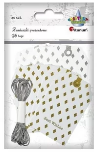 Titanum Zawieszki prezentowe 70x45mm mix 20szt - Pozostałe akcesoria dla plastyków - miniaturka - grafika 1