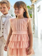 Sukienki i spódniczki dla dziewczynek - Mayoral Sukienka elegancka 3912 Różowy Regular Fit - miniaturka - grafika 1