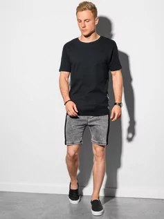 Koszulki męskie - T-shirt męski bawełniany z nadrukiem S1387 - czarny - M - Ombre Clothing - grafika 1