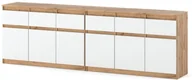 Komody - Komoda Z 6 Szufladami Szafka Nowoczesna Salon 240cm Dąb Wotan Biały Mat - miniaturka - grafika 1
