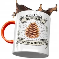 Kubki - Kubek Pomarańczowy Dla Michaliny Koleżanki Prezent z Nadrukiem ze Zdjęciem+ Opakowanie na prezent (wzór 01) - miniaturka - grafika 1