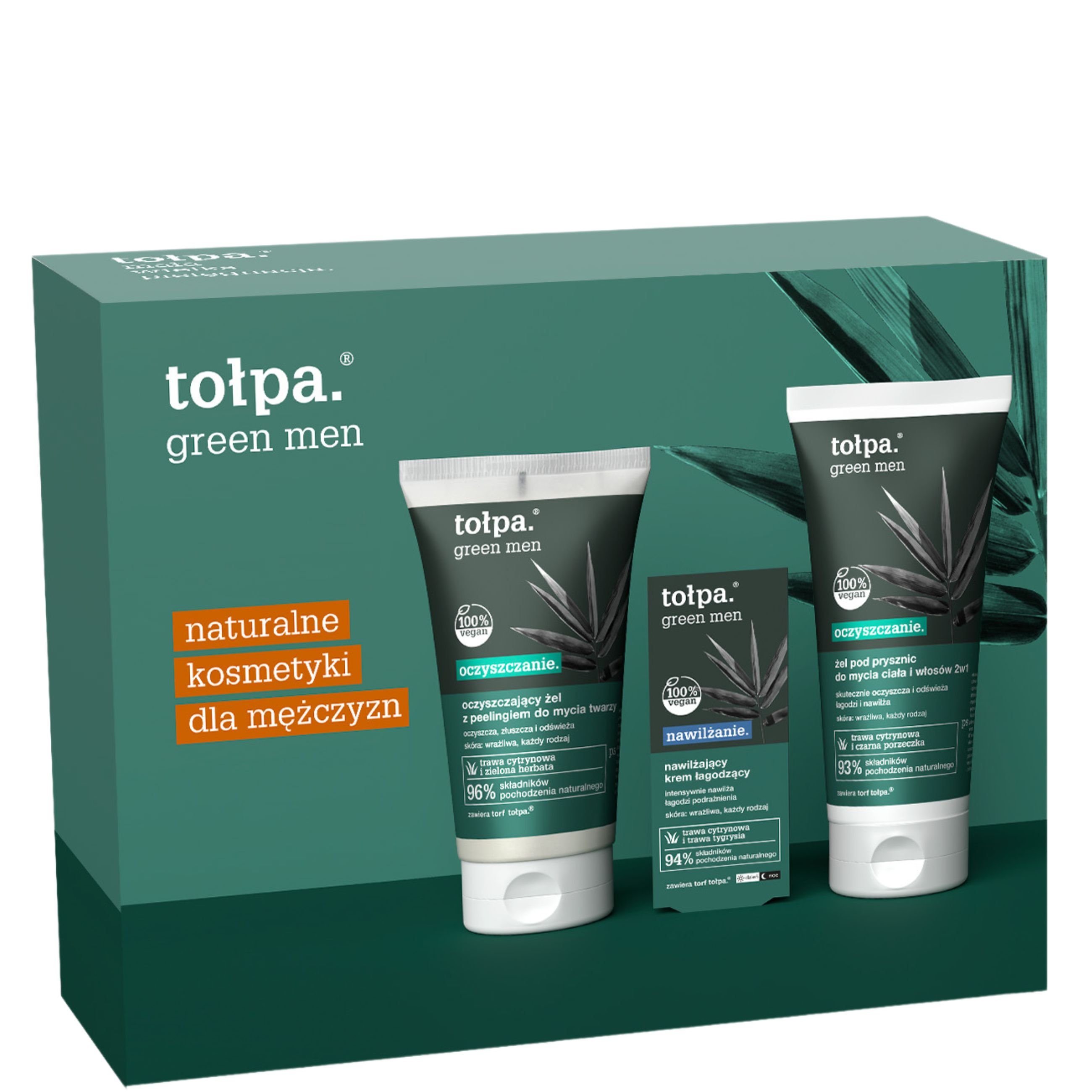Tołpa zestaw Green Men: Żel-peeling 150ml + Krem 50ml + Żel pod prysznic 200ml