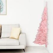 Choinki - Lumarko Sztuczna choinka połówka ze stojakiem, różowa, 240 cm, PVC - miniaturka - grafika 1