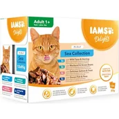 Mokra karma dla kotów - Iams 12 x 85 g Delights + 2 x 85 g Delights Adult Kurczak i indyk w sosie gratis! Rybne smaki w galarecie - miniaturka - grafika 1