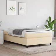 Łóżka - Lumarko Łóżko kontynentalne, kremowe, tapicerowane tkaniną, 120x200 cm - miniaturka - grafika 1