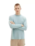 Koszulki męskie - TOM TAILOR Denim Koszulka męska z długim rękawem, 30463 - Dusty Mint Blue, S - miniaturka - grafika 1