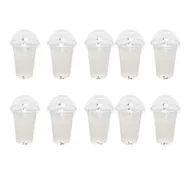 Herbata - 100 sztuk 500 ml Jednorazowe przezroczyste plastikowe kubki z pokrywkami kopuły z otworem Comptiable With Tea Sok owocowy Herbata mleczna z pokrywkami - miniaturka - grafika 1