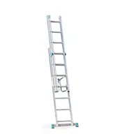 Drabiny - ALVE Aluminiowa trzyczęściowa drabina uniwersalna EUROSTYL przystosowana do używania na schodach, 3x7 szczebli, długość 3,99 m 558011 - miniaturka - grafika 1