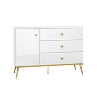 Komody - Komoda Glamour GOLDIN 05 biały/złoty - miniaturka - grafika 1