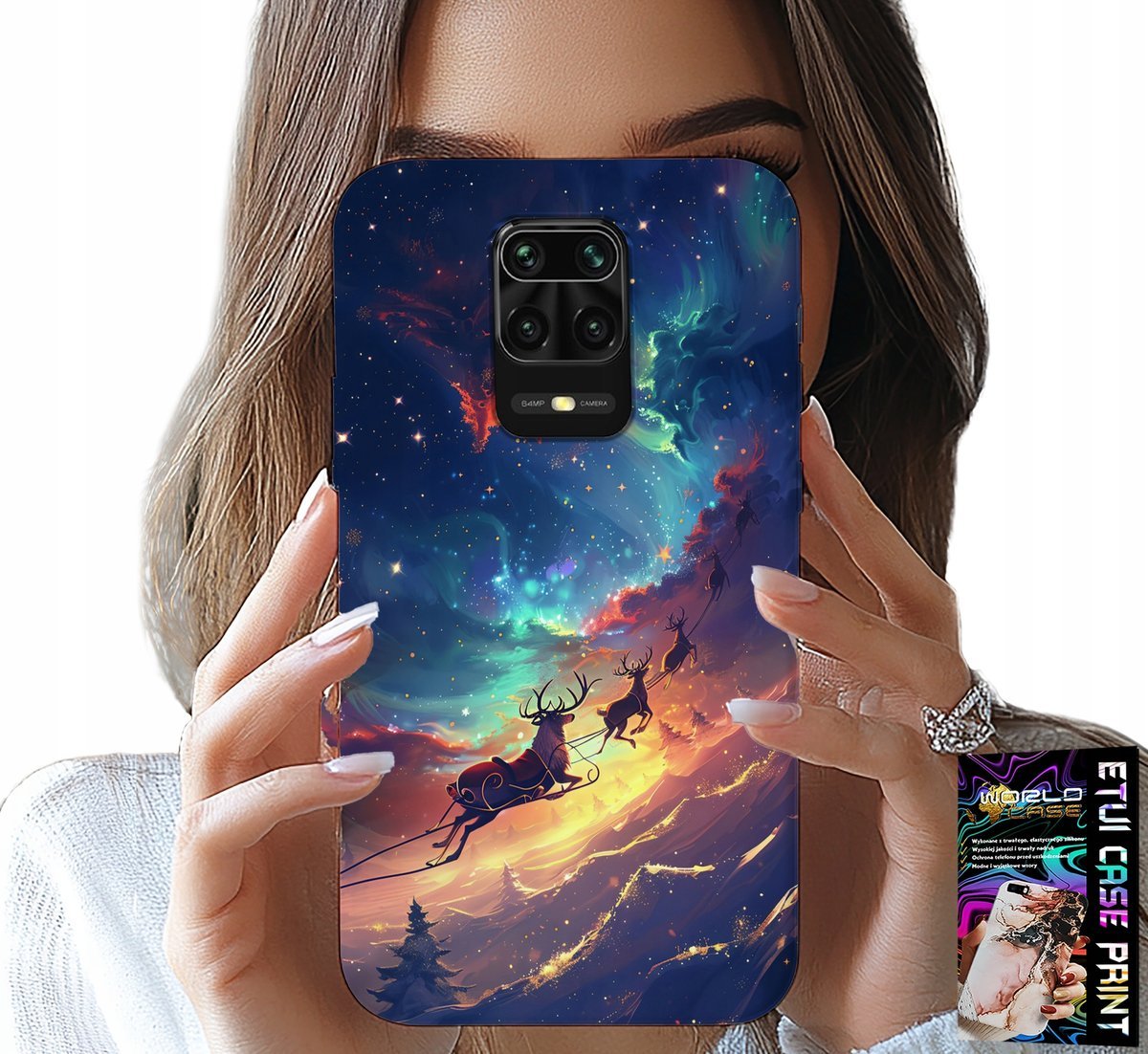 ETUI DO XIAOMI NOTE 9 PRO / 9S - RENIFEREK SŁODKI RENIFER ŚWIĄTECZNY WZÓR