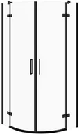 Kabiny prysznicowe - Cersanit Kabina PRYSZNICOWA PÓŁOKRĄGŁA CITY CZARNA 80X80X195 SZKŁO TRANSP - miniaturka - grafika 1