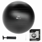 Piłki do ćwiczeń - Fit.me Piłka 60cm gimnastyczna rehabilitacyjna fitness z pompką czarna - miniaturka - grafika 1