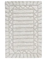Dywaniki łazienkowe - BELIANI Dywanik łazienkowy beżowy bawełniany 60 x 90 cm prostokątny kształtReplika acyjny wzór mata łazienkowa nowoczesny design - miniaturka - grafika 1