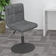 Taborety i hokery - vidaXL Hoker, obrotowy, ciemnoszary, obity aksamitem - miniaturka - grafika 1