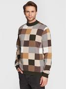 Swetry męskie - Redefined Rebel Sweter Kane 202085 Brązowy Regular Fit - miniaturka - grafika 1