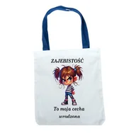 Torebki damskie - Torba na ramię uchwyt niebieski, zabawny tekst, Mi 019 - miniaturka - grafika 1