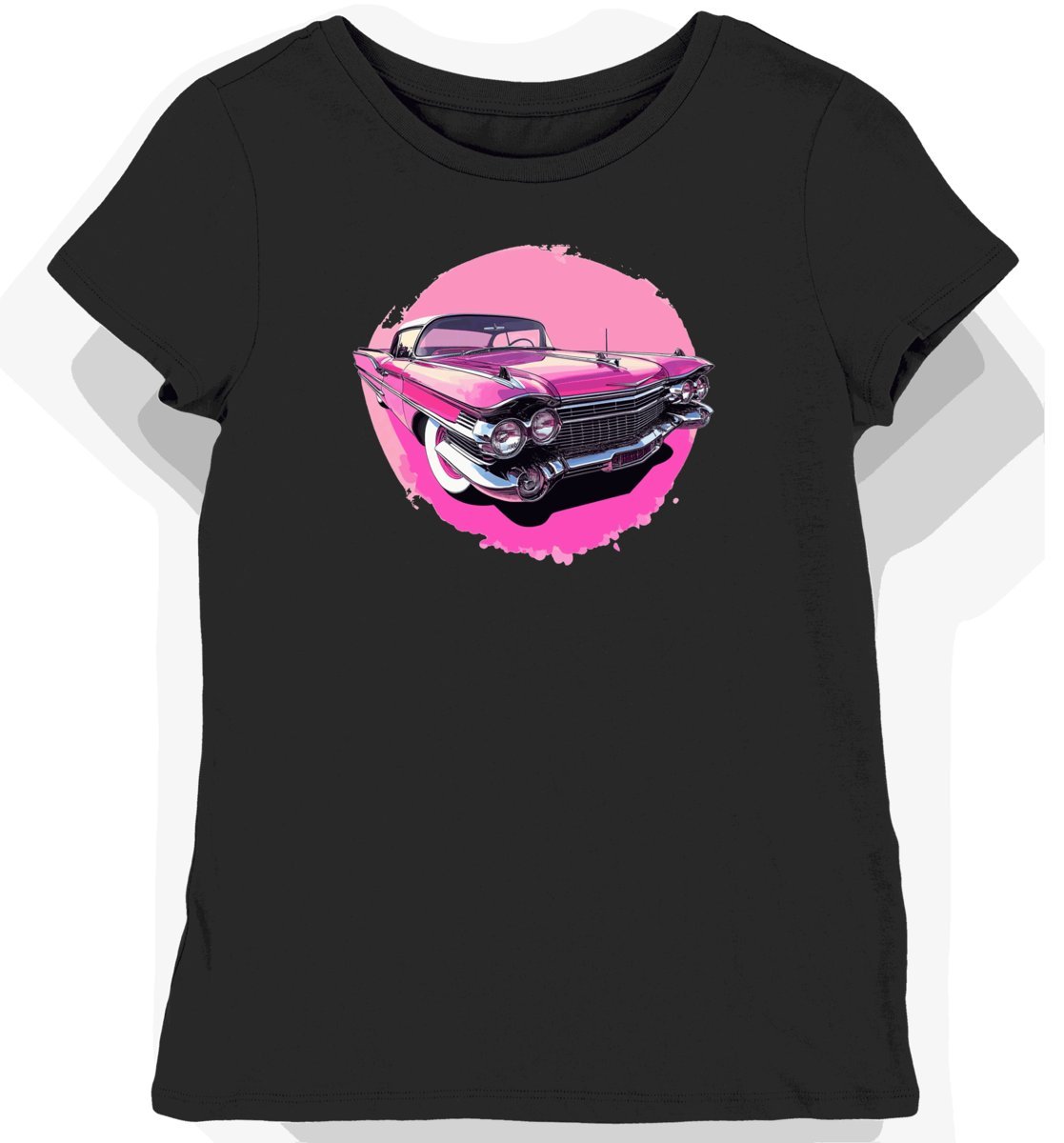 Koszulka damska czarna z Klasycznym Samochodem 1959 L