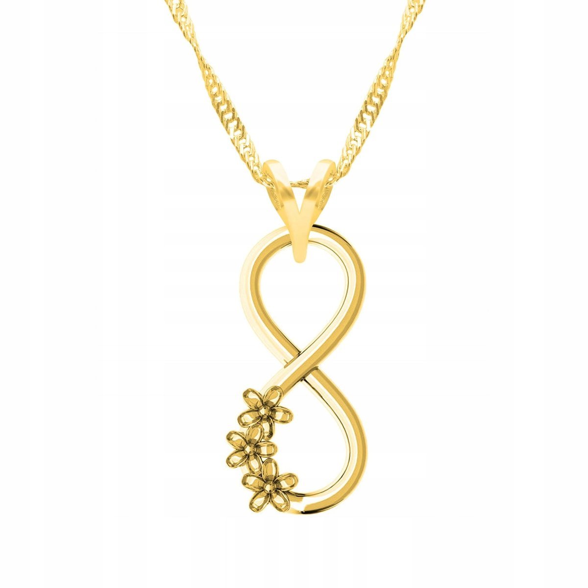 Złoty Naszyjnik z Nieskończonością Znak Nieskończoność Ósemka SREBRO 925