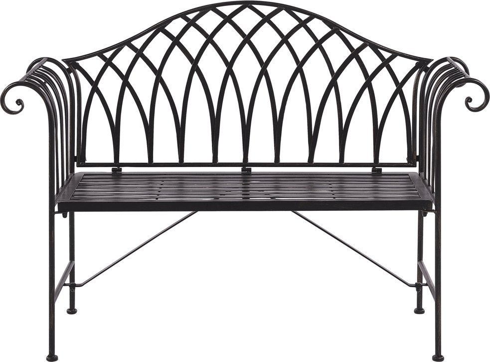 Beliani Ławka ogrodowa 130 cm czarna MILAZZO
