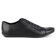 Półbuty męskie - Eleganckie buty męskie do jeansów C23 czarne-40 - miniaturka - grafika 1