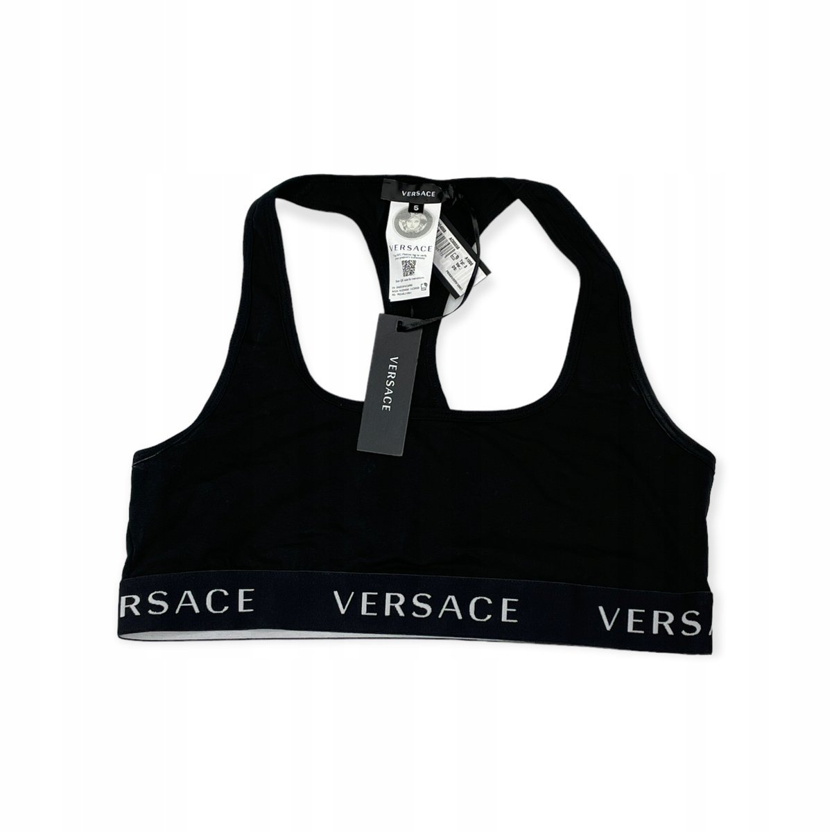 Czarny gładki top damski VERSACE 5 L