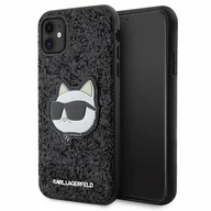 Etui i futerały do telefonów - Karl Lagerfeld KLHCN61G2CPK iPhone 11 / Xr 6.1" czarny/black hardcase Glitter Choupette Patch - miniaturka - grafika 1