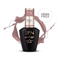 Lakiery hybrydowe - Lakier Hybrydowy Do Paznokci Brązowy Nude 716 Modern Love 8 ml Spn Nails - miniaturka - grafika 1