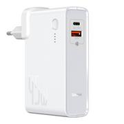 Ładowarki do telefonów - Baseus GaN power bank 10000 mAh ładowarka sieciowa PPS 45 W USB / USB Typ C Quick Charge 3.0 Power Delivery (azotek galu) + kabel USB Typ C 1 m biały (PPNLD-C02) - miniaturka - grafika 1