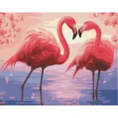 Malowanie po numerach - Norimpex Malowanie po numerach. Flamingi 40 x 50 cm - miniaturka - grafika 1
