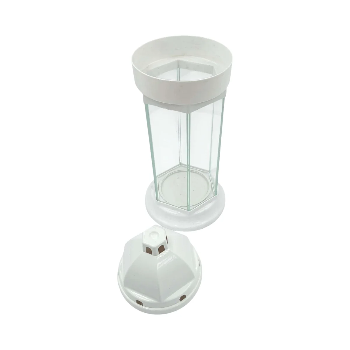 Znicz biały - sześć ścianek - kapliczka - 32 cm