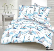 Pościel - Poszewka z kory 40x40 198 żaglówki kotwice marynarska A817 - miniaturka - grafika 1