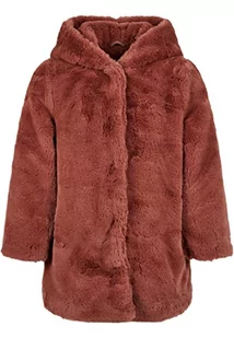 Urban Classics Dziewczęcy płaszcz Girls Hooded Teddy Coat, przytulna kurtka zimowa z kapturem, dostępny w 2 kolorach, rozmiary 110/116-158/164, ciemnoróża, 146/152 cm - Kurtki i płaszcze dla dziewczynek - miniaturka - grafika 1
