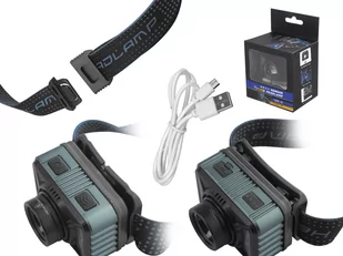 1 szt.  Latarka czołowa LED XPG/XHP50 ALU/ABS sensor ruchu. 4 tryby świecenia. ładowanie USB, 800 lm, 1800 mAh - Latarki - miniaturka - grafika 2