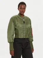 Kurtki damskie - Alpha Industries Kurtka bomber 148003 Zielony Regular Fit - miniaturka - grafika 1