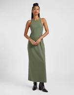 Sukienki - SUKIENKA DŁUGA DZIANINA ZIELONA LEE 112363489 RIB TANK DRESS OLIVE HEATHER XS - miniaturka - grafika 1