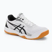 Buty sportowe męskie - Buty do squasha męskie ASICS Upcourt 5 white/safety yellow - miniaturka - grafika 1
