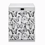 Dekoracje domu - Ozdobny Bluedecor Magnes na zmywarkę Motyl cz-biały 60x80 - miniaturka - grafika 1