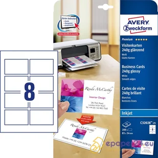 Avery Zweckform papier wizytówkowy 85x54mm C32028-25 C32028-25 - Papier do drukarek - miniaturka - grafika 2