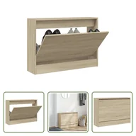 Szafki na buty - The Living Store szafka na buty dąb sonoma 80x21x57 cm materiał drewnopochodny - miniaturka - grafika 1